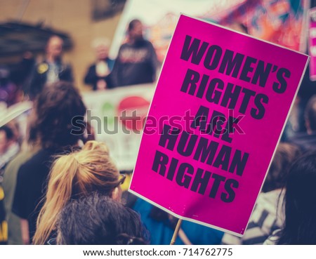 Detail Of A Women's Rights Placard At The Women's March In 2017