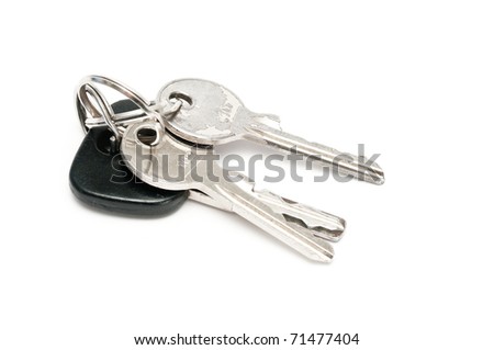 bunch of keys isolated on white background