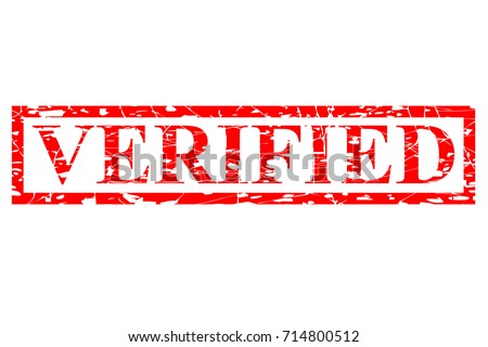 Rubber Stamp Effect - Verified, Isolated on White
