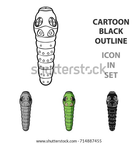 Caterpillar icon in cartoon style isolated on white background. Insects symbol stock vector illustration.