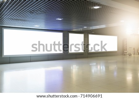 blank advertising billboard at airport