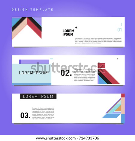 Vector abstract design banner web template. Retro and pop art colorful banner layout.