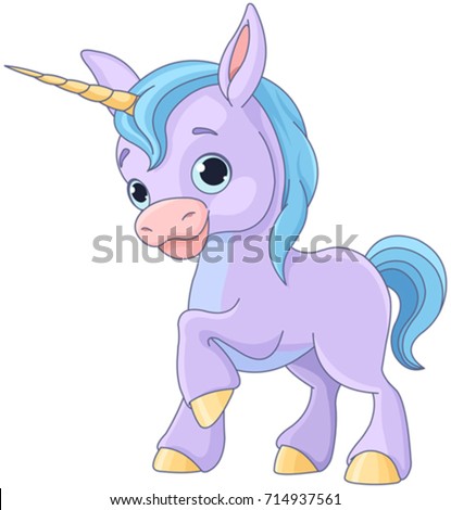 Illustration of cute baby unicorn 