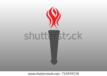 Olympic games Torch icon. Symbol fire hot, vector illustration