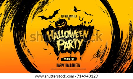 Halloween party poster. Vector illustration Royalty-Free Stock Photo #714940129