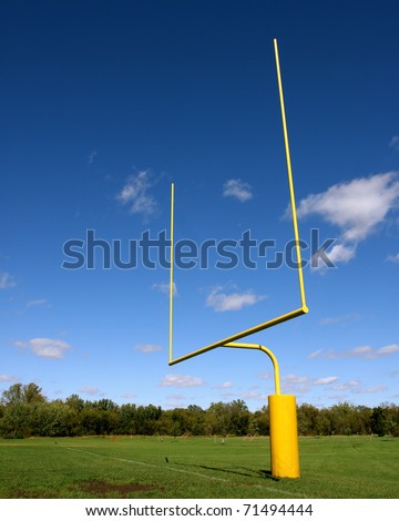 football goal post with blue sky Royalty-Free Stock Photo #71494444