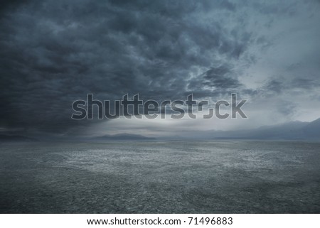 Stormy weather and dark clouds