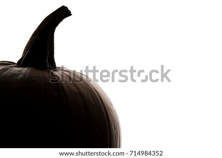Halloween pumpkin silhouette on a plain white background