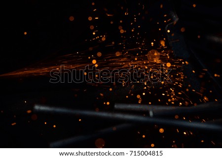 Light from cutting steel
