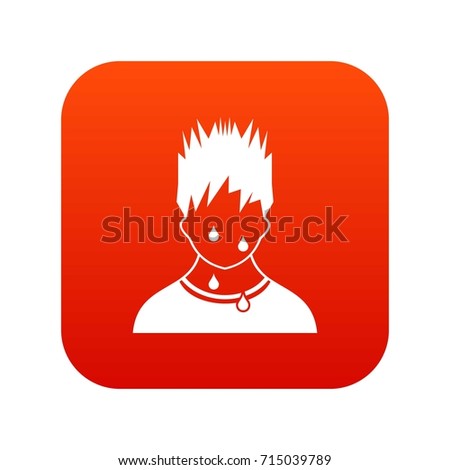 Sweaty man icon digital red for any design isolated on white vector illustration