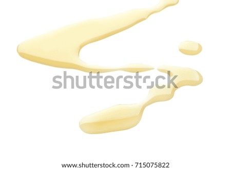 Spilled cooking oil on white background