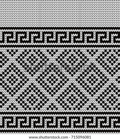 Knitted geometric seamless border