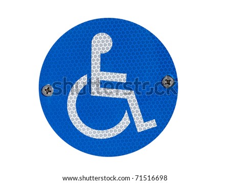 A reflective disabled parking sign  - isolated over white