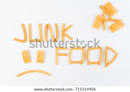 Junk food on white isolated background