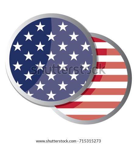 Isolated american badge on a white background, Vector illustration