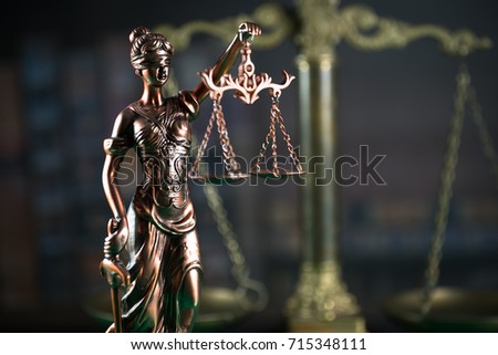 Courtroom concept with law symbols