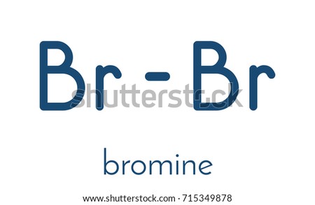 Elemental bromine (Br2) molecule. Skeletal formula. Royalty-Free Stock Photo #715349878