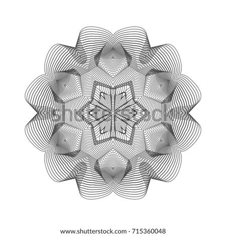 Circular pattern with guilloche for currency, certificate or diplomas