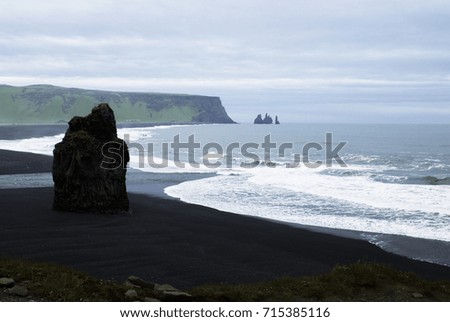 The black sand beach of Reynisfjara in the southern coast of Iceland.