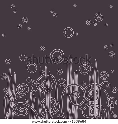 Abstract growing grass with circles, vector illustration