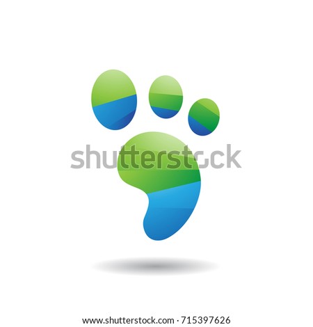  Animal Footprint Icon, Vector Illustration Isolated on a White Background