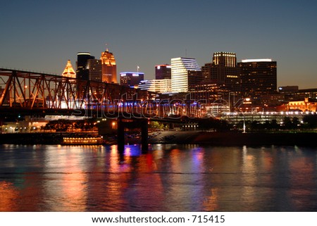 Cincinnati Skyline From Newport, taken in the evening