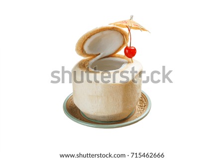 Coconut on White Background