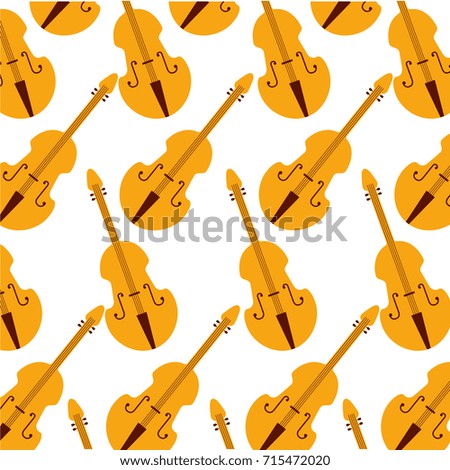 fiddle classic instrument seamless pattern image