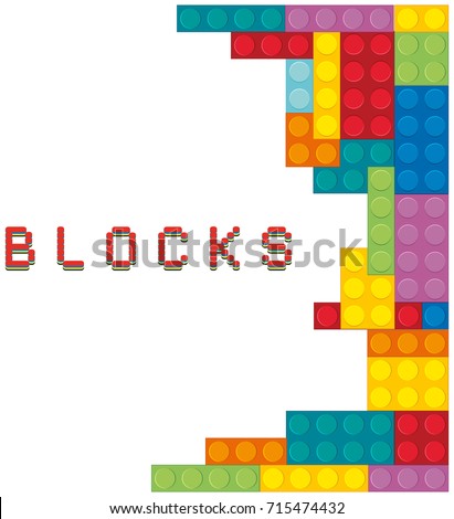 Background template with colorful blocks illustration