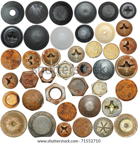 Screws head collection Royalty-Free Stock Photo #71552710