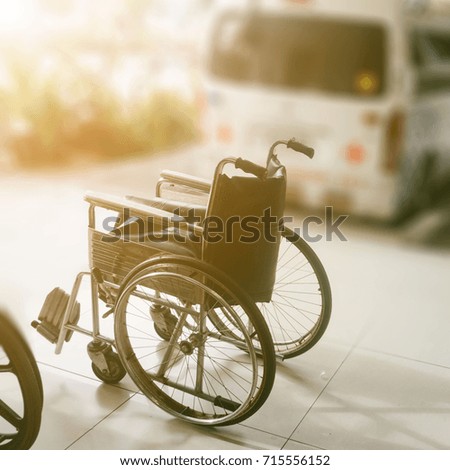 Wheelchair Seat Blue car for hospital
