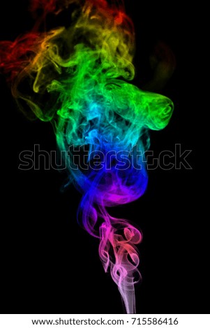 Color Smoke abstract photo, isolated on black background
