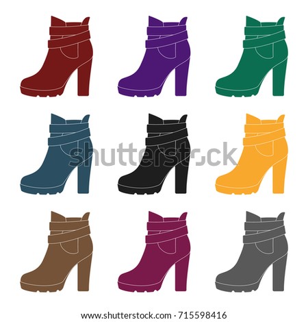 High women red shoes for everyday wear .Different shoes single icon in black style vector symbol stock illustration.