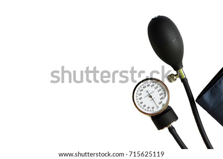 Sphygmomanometer isolated on white background Royalty-Free Stock Photo #715625119