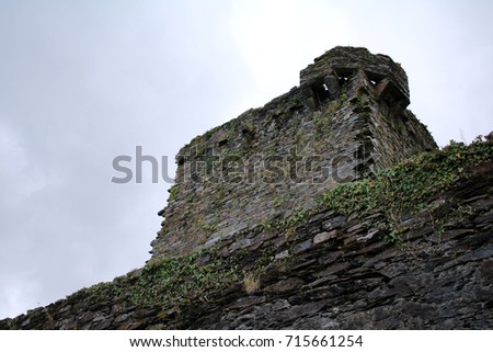 Carriganass Castle wall and look out West Cork Ireland