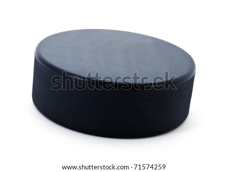 Hockey puck isolated on white background