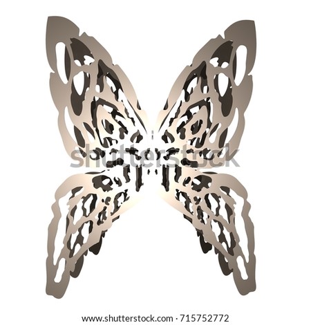 Origami paper butterfly. 3d illustration