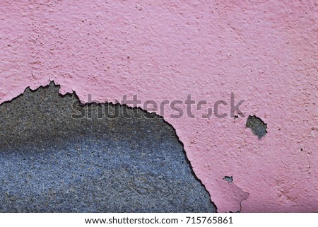 Pink concrete wall crack texture background.