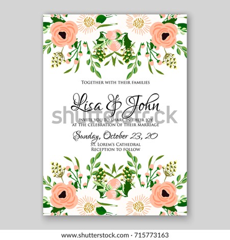 Vector illustration of a beautiful floral wreath frame in spring for Wedding invitation, anniversary, birthday and party card template poster