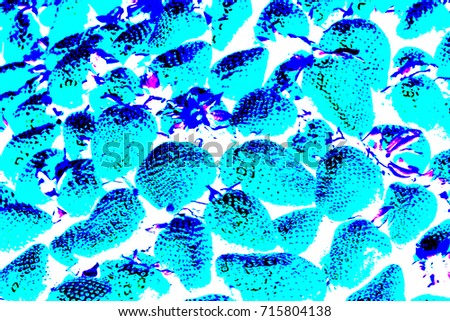 blue abstract strawberries