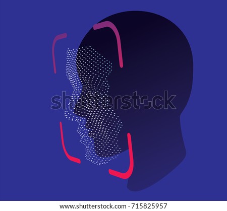 face ID scan vector Royalty-Free Stock Photo #715825957