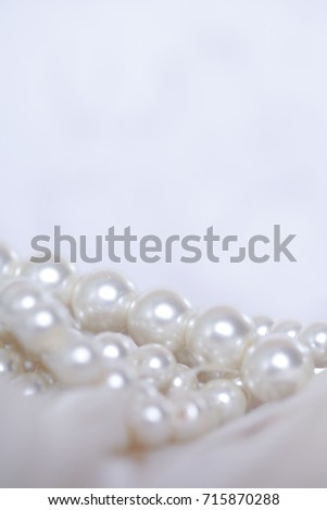 Pearls and Feathers, romantic set up with empty space