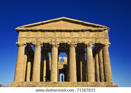 Italy, Sicily, Agrigento, Greek Temples Valley, The Concord Temple (440 b.C.)