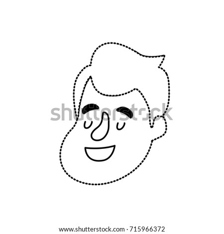 dotted shape avatar man face with hairstyle design