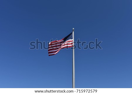 American flag flapping in the wind