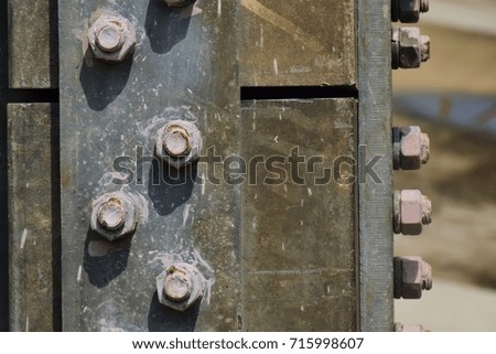 nut and screw of high voltage  electricity post