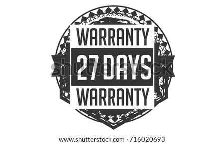 27 days warranty icon vintage rubber stamp guarantee