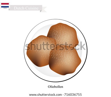 Dutch Cuisine, Oliebollen or Traditional Dutch Doughnuts Topped with Icing. One of The Most Popular Dessert of Netherlands. Royalty-Free Stock Photo #716036755