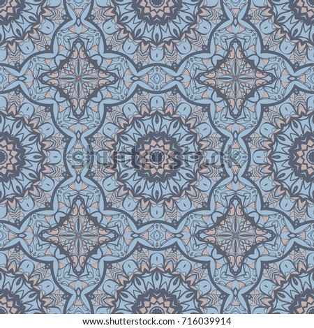 Fabric print for wallpaper turquoise colors floral ornament. vector illustration. seamless pattern