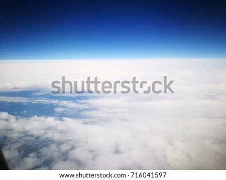 Beautiful picture of clouds during flight in the sky. Suitable for card, background, wallpaper, printing